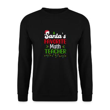 Santa ́s favorite math teacher Mathematik Christmas - Unisex Sweatshirt - black - Front - Alina (178cm) & Michal (187cm)