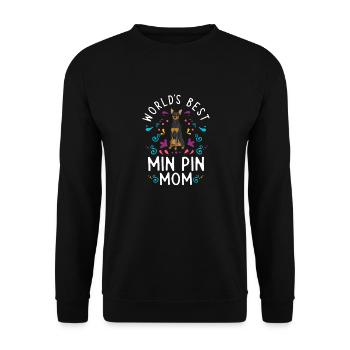 Miniature Pinscher Rehpinscher Min Pin Dog - Unisex Sweatshirt - black - Front - Alina (178cm) & Michal (187cm)