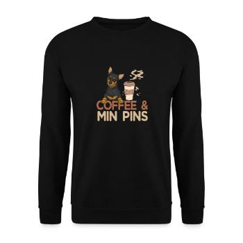 Miniature Pinscher Rehpinscher Min Pin Dog - Unisex Sweatshirt - black - Front - Alina (178cm) & Michal (187cm)