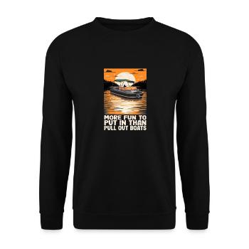 Funy Motorboating More Fun To Put In Than Pull - Unisex Sweatshirt - black - Front - Alina (178cm) & Michal (187cm)