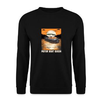 Pontoon Queen Motorboating Boat Parade Motor Boat - Unisex Sweatshirt - black - Front - Alina (178cm) & Michal (187cm)
