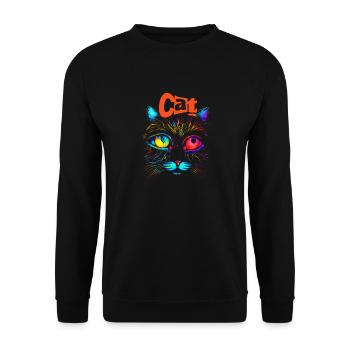 Cat designs - Unisex Sweatshirt - black - Front - Alina (178cm) & Michal (187cm)