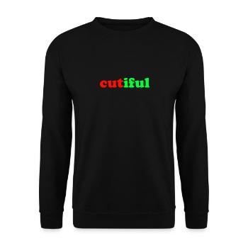 Cutiful Meine Mischung zischen Cute und Beautiful - Unisex Pullover - Schwarz - Vorne - Alina (178cm) & Michal (187cm)
