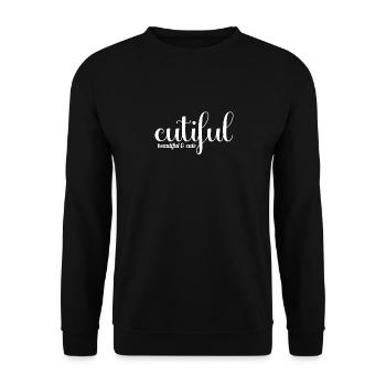 Cutiful Meine Mischung zischen Cute und Beautiful - Unisex Pullover - Schwarz - Vorne - Alina (178cm) & Michal (187cm)