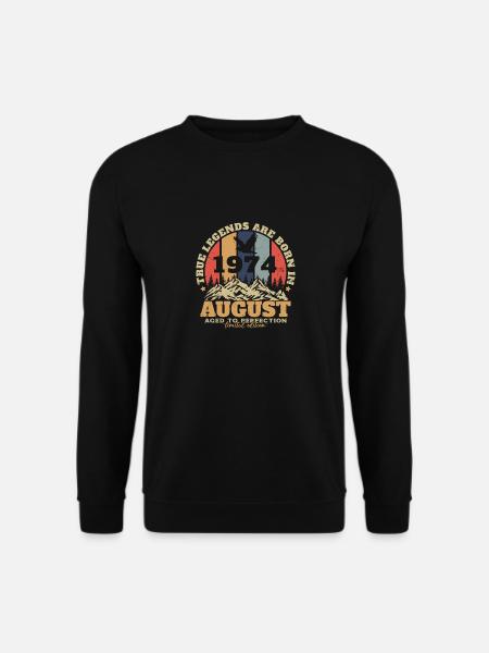 Vintage August 1974 Retro Geburtstagsgeschenk - Unisex Pullover - Schwarz