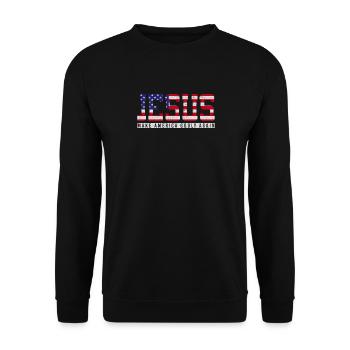 Jésus rend l’Amérique pieuse, à nouveau la foi - Sweat-shirt Unisexe - noir - Devant - Alina (178cm) & Michal (187cm)