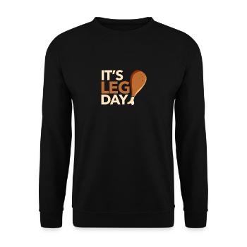 It's the Day of Legs Fun Workout Turkey - Unisex Sweatshirt - black - Front - Alina (178cm) & Michal (187cm)