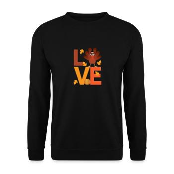 Dear Pilgrim Turkey Lover Cute Thanks - Unisex Sweatshirt - black - Front - Alina (178cm) & Michal (187cm)