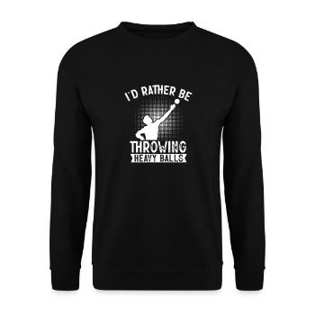 Kugelstoßen Werfen Leichtathletik - Unisex Pullover - Schwarz - Vorne - Alina (178cm) & Michal (187cm)