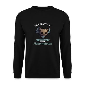 Mir reichts ich gehe zu meinen Fledermäusen - Unisex Pullover - Schwarz - Vorne - Alina (178cm) & Michal (187cm)