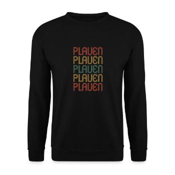 Plauenerin Plauener Plauen - Unisex Sweatshirt - black - Front - Alina (178cm) & Michal (187cm)