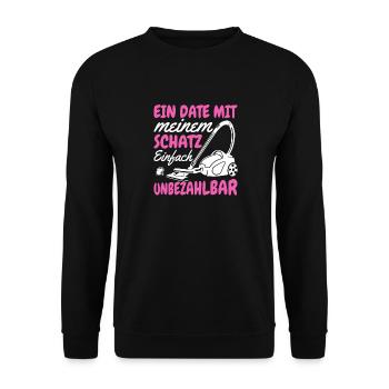 Ein date mit meinem Schatz Staubsauger - Unisex Pullover - Schwarz - Vorne - Alina (178cm) & Michal (187cm)