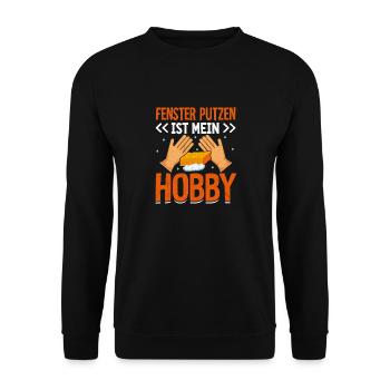 Fenster putzen ist mein Hobby Haushaltsfee - Unisex Pullover - Schwarz - Vorne - Alina (178cm) & Michal (187cm)