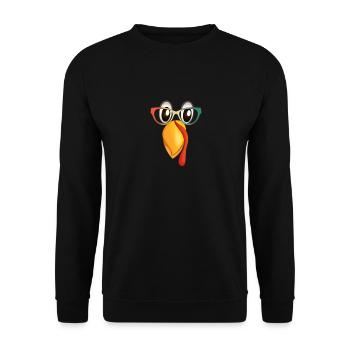 Cutest turkey face funny Thanksgiving Day - Unisex Sweatshirt - black - Front - Alina (178cm) & Michal (187cm)