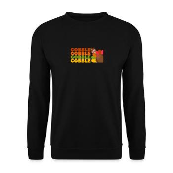 Gobble Gobble Funny Thanksgiving Türkei Tag - Unisex Pullover - Schwarz - Vorne - Alina (178cm) & Michal (187cm)
