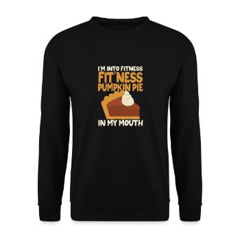 Je suis dans Fitness Fit’ness Tarte à la citrouille dans mon - Sweat-shirt Unisexe - noir - Devant - Alina (178cm) & Michal (187cm)