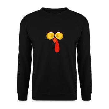 Cutest turkey face funny Thanksgiving Day - Unisex Sweatshirt - black - Front - Alina (178cm) & Michal (187cm)