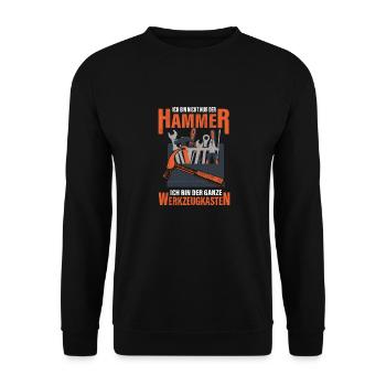 Hammer Werkzeugkasten Handwerker - Unisex Pullover - Schwarz - Vorne - Alina (178cm) & Michal (187cm)