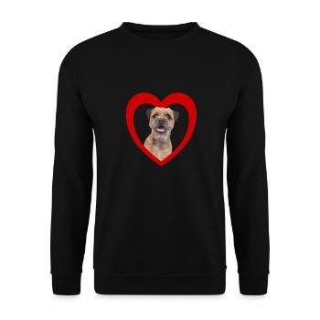 Dog Lovers - Dogs Heart - Border Terrier - Unisex Sweatshirt - black - Front - Alina (178cm) & Michal (187cm)