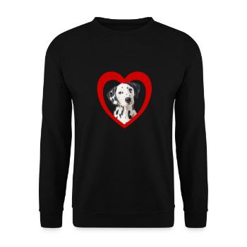 Amoureux des chiens - Cœur de chien - Dalmatiens - Sweat-shirt Unisexe - noir - Devant - Alina (178cm) & Michal (187cm)