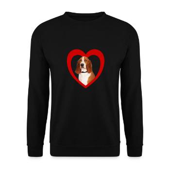Amoureux des chiens - Cœur de chien - Basset Hound - Sweat-shirt Unisexe - noir - Devant - Alina (178cm) & Michal (187cm)