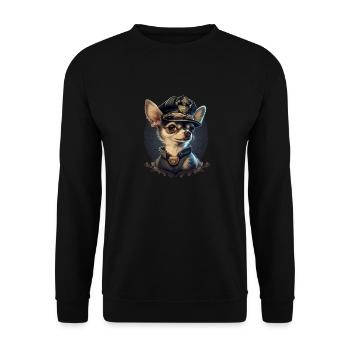 Chihuahua | Polizei Polizist Polizistin Hut - Unisex Pullover - Schwarz - Vorne - Alina (178cm) & Michal (187cm)