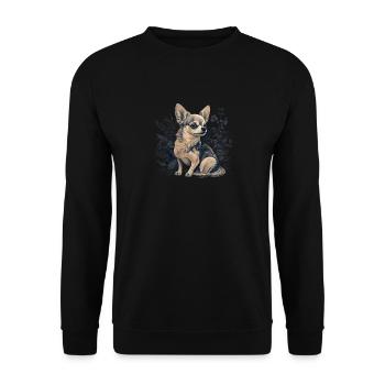 Chihuahua | Welpe Mama Lustiger Hund Niedlich - Unisex Pullover - Schwarz - Vorne - Alina (178cm) & Michal (187cm)