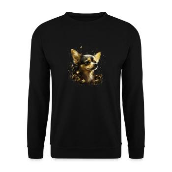 Chihuahua - Cute and beautiful coloured Dog Love - Unisex Sweatshirt - black - Front - Alina (178cm) & Michal (187cm)