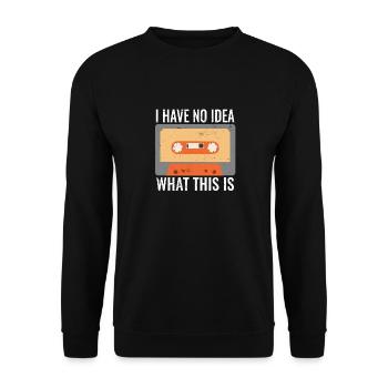 I Have No Idea What This Is Retro 70s 80s - Unisex Sweatshirt - black - Front - Alina (178cm) & Michal (187cm)