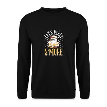 Let's Party Smore Campfire Dabbing Marshmallow Cam - Unisex Sweatshirt - black - Front - Alina (178cm) & Michal (187cm)