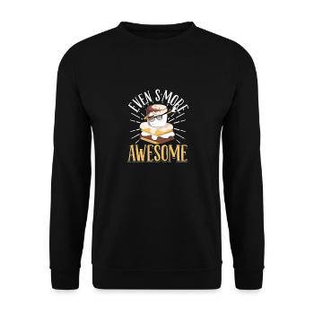 Even Smore Awesome Camping Kids Campfire Dabbing M - Unisex Pullover - Schwarz - Vorne - Alina (178cm) & Michal (187cm)