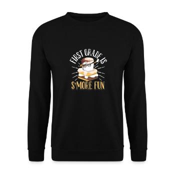 First Grade Is Smore Fun Kids Dabbing Marshmallow - Unisex Pullover - Schwarz - Vorne - Alina (178cm) & Michal (187cm)