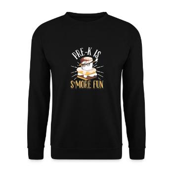 Pre K Is Smore Fun Campfire Camping Kids Dabbing M - Unisex Pullover - Schwarz - Vorne - Alina (178cm) & Michal (187cm)