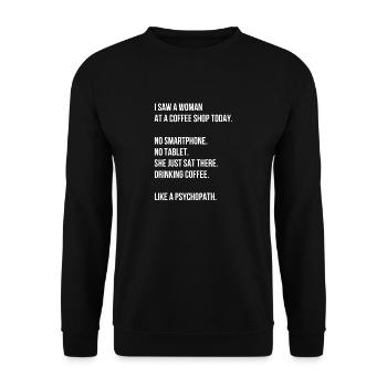 Cafe Spruch English - Unisex Sweatshirt - black - Front - Alina (178cm) & Michal (187cm)