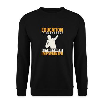 Kugelstoßen Werfen Leichtathletik - Unisex Pullover - Schwarz - Vorne - Alina (178cm) & Michal (187cm)