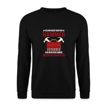 Hammer Werkzeugkasten Geschenkidee Handwerker - Unisex Pullover - Schwarz - Vorne - Alina (178cm) & Michal (187cm)