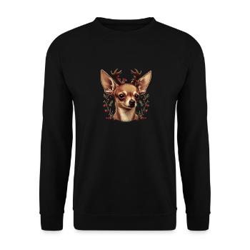 Chihuahua | Merry Christmas | X-Mas Tree | Cute - Unisex Sweatshirt - black - Front - Alina (178cm) & Michal (187cm)