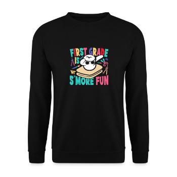Kids Camping Dabbing Marshmallow First Grade Is Sm - Unisex Pullover - Schwarz - Vorne - Alina (178cm) & Michal (187cm)