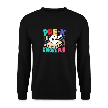 Pre K Is Smore Fun Kids Campfire Camper Dabbing Ma - Unisex Pullover - Schwarz - Vorne - Alina (178cm) & Michal (187cm)