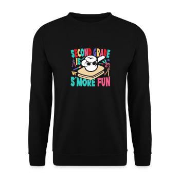 Second Grade Is Smore Fun Camping Dabbing Marshmal - Unisex Pullover - Schwarz - Vorne - Alina (178cm) & Michal (187cm)