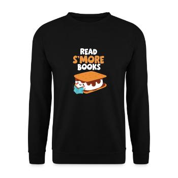Marshmallow Camping Campfire Funny Read Smore Book - Unisex Sweatshirt - black - Front - Alina (178cm) & Michal (187cm)