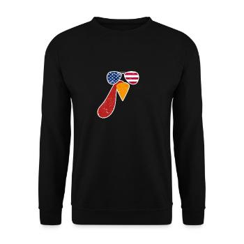 Cool Turkey Face Sunglasses American - Unisex Sweatshirt - black - Front - Alina (178cm) & Michal (187cm)