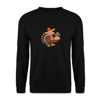 Manger des tacos Thanksgiving Day Drôle d’amateur de dinde - Sweat-shirt Unisexe - noir - Devant - Alina (178cm) & Michal (187cm)
