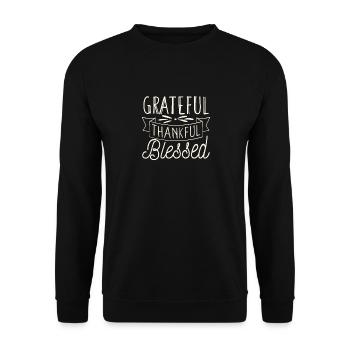 Dankbar Dankbar Gesegnet Lustig Thanksgiving Passe - Unisex Pullover - Schwarz - Vorne - Alina (178cm) & Michal (187cm)