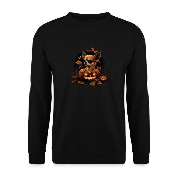 Chihuahua Costume d'Halloween - Citrouille - Sweat-shirt Unisexe - noir - Devant - Alina (178cm) & Michal (187cm)