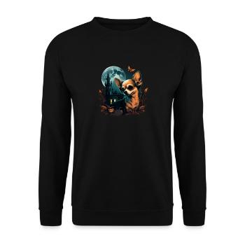 Chihuahua Costume d'Halloween - Citrouille - Sweat-shirt Unisexe - noir - Devant - Alina (178cm) & Michal (187cm)