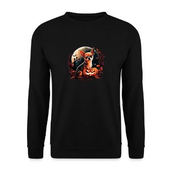 Chihuahua Costume d'Halloween - Citrouille - Sweat-shirt Unisexe - noir - Devant - Alina (178cm) & Michal (187cm)