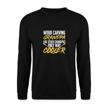 Holzbearbeitung Schnitzerei Schreiner - Unisex Pullover - Schwarz - Vorne - Alina (178cm) & Michal (187cm)