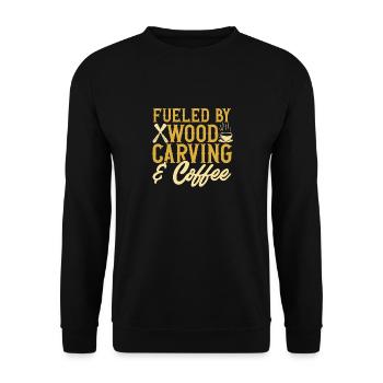 Holzbearbeitung Schnitzerei Schreiner - Unisex Pullover - Schwarz - Vorne - Alina (178cm) & Michal (187cm)