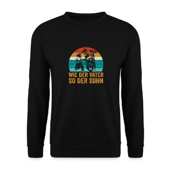 Wie der Vater so der Sohn Motocross - Unisex Pullover - Schwarz - Vorne - Alina (178cm) & Michal (187cm)